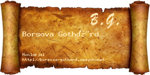 Borsova Gothárd névjegykártya